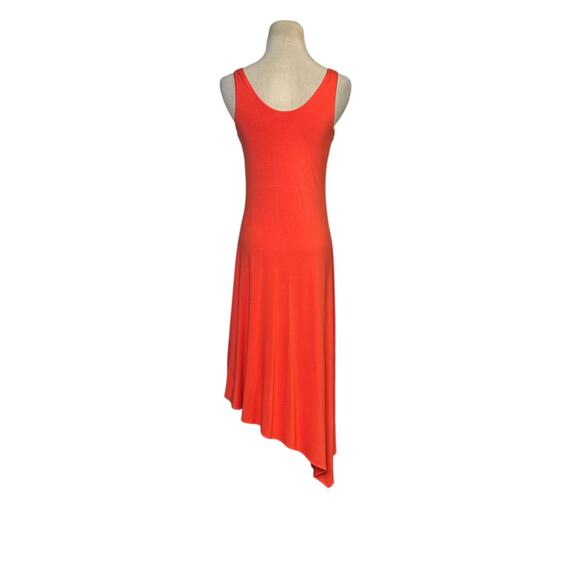 SKY orange crystal encrusted neck detail asymmetrical dress size M - Picture 11 of 16